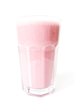 pink protein smoothie